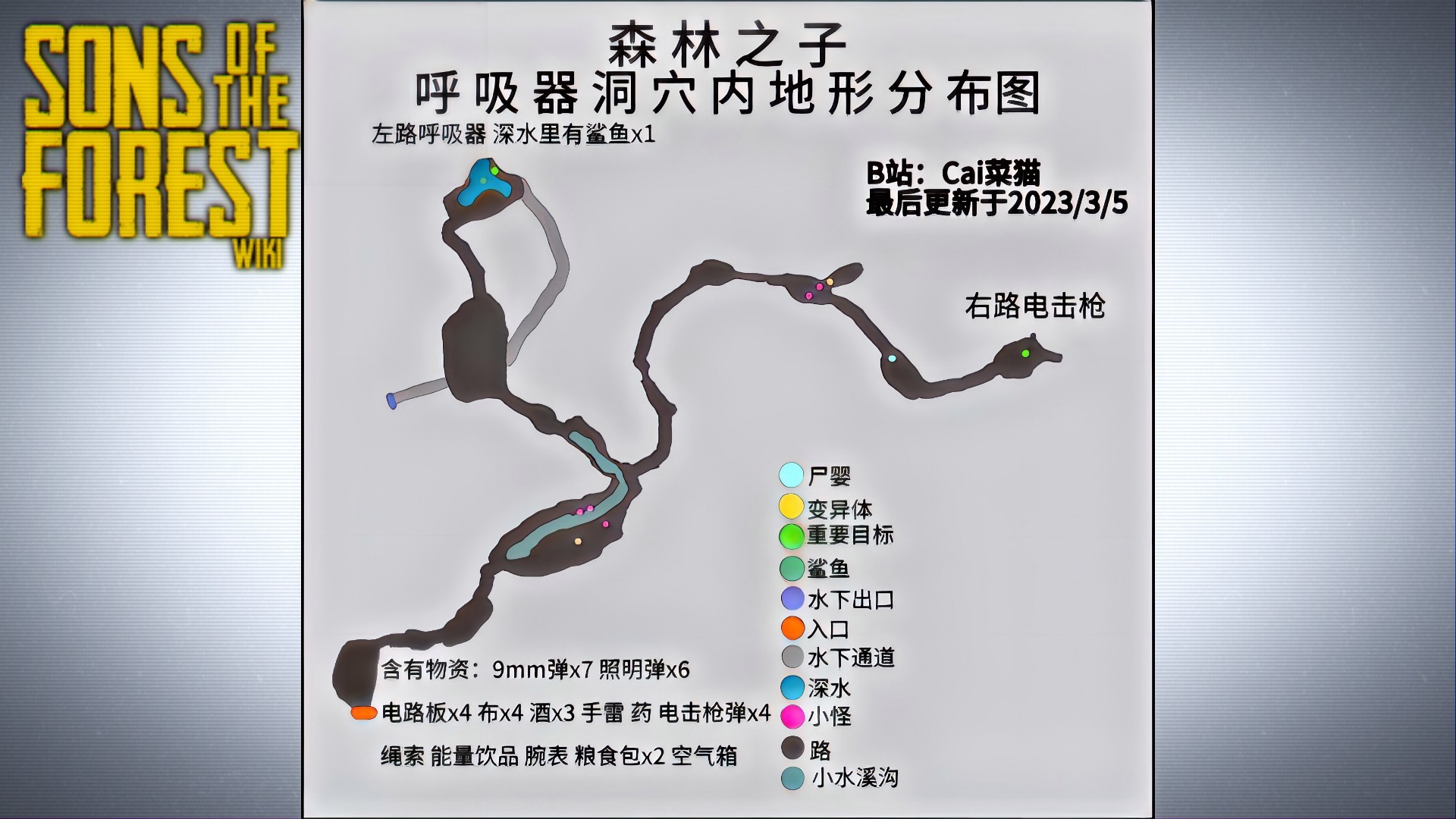 森林之子呼吸器洞穴地形分布全地图-森林之子呼吸器洞穴地形分布大图